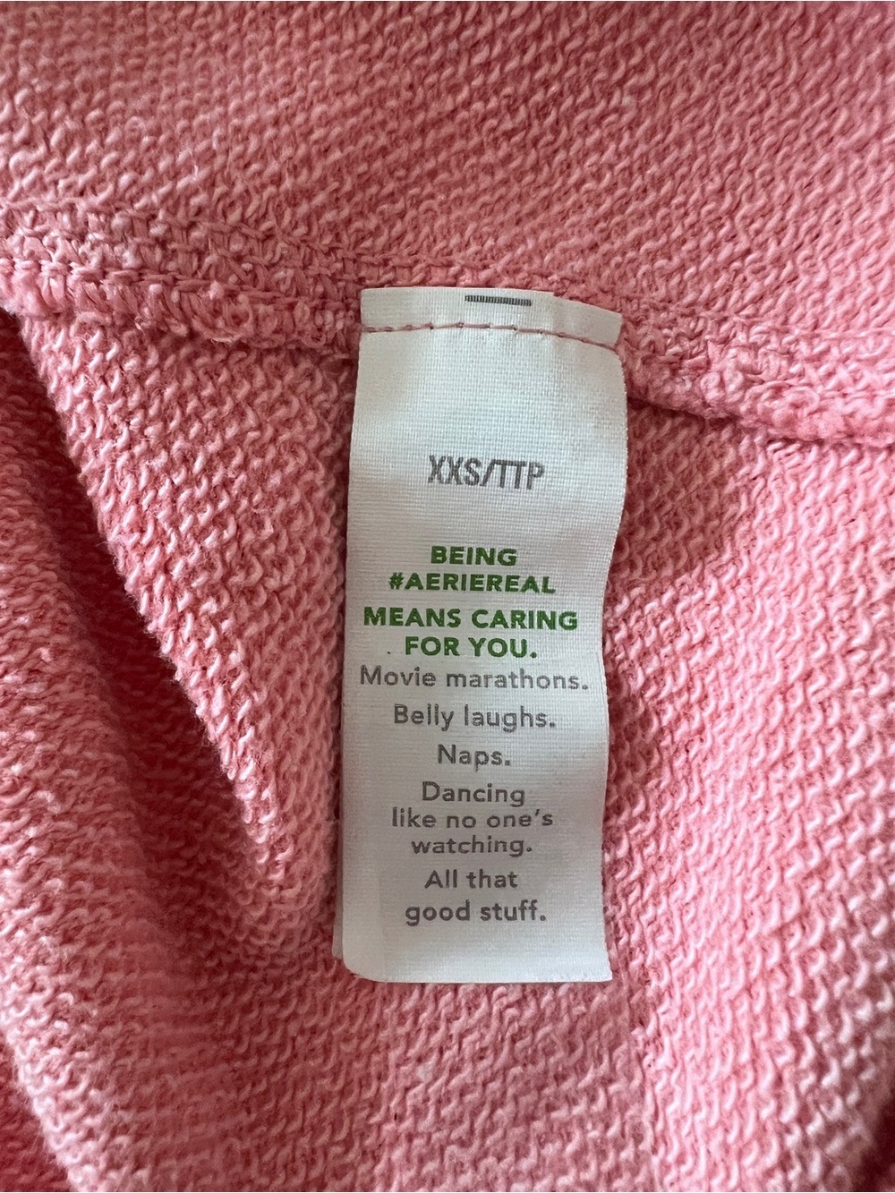 Aerie Oversized Vacay Crew Sweatshirt Mineral Wash Pink - Size XXS - Picture 5 of 8